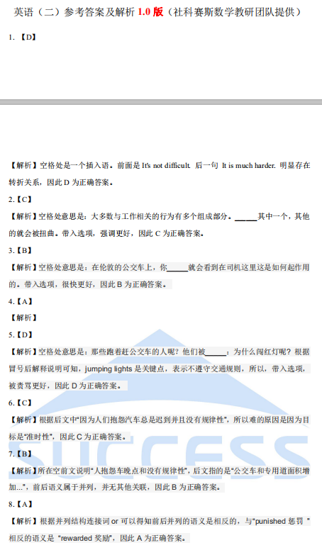 2021考研管理類聯考英語(二)真題及解析